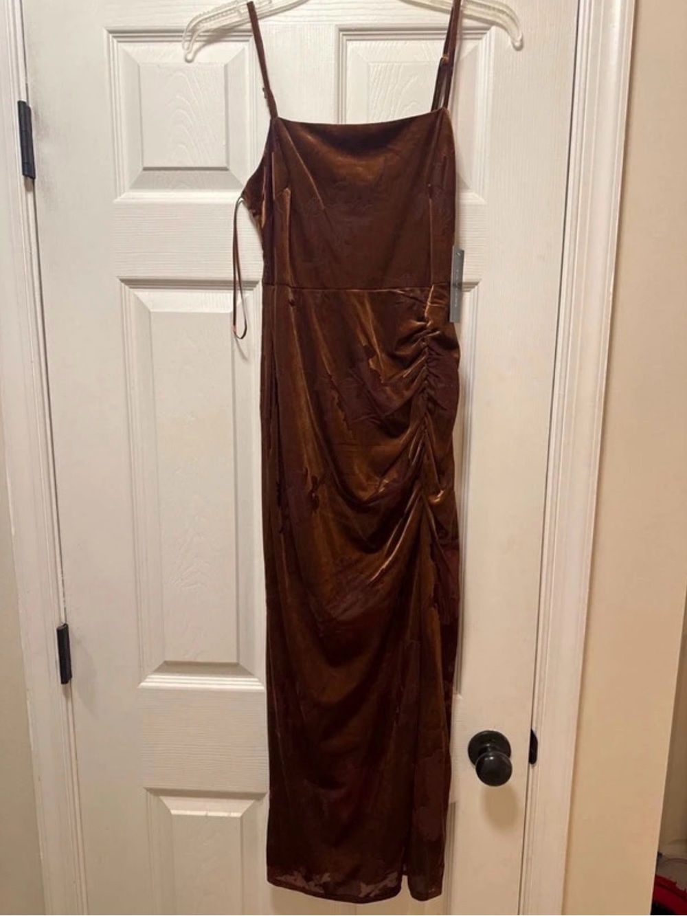 Taylor Copper Ruched Midi Dress